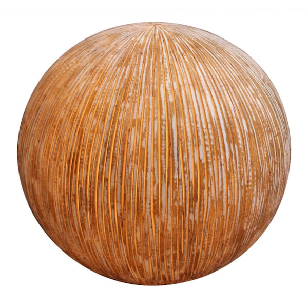 Homeroots 1 x 16 x 14 in. Sandstone Ribbed Finish Outdoor Light Ball, Gray 274811 - main